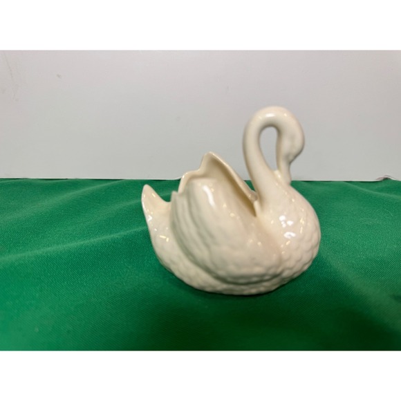 Small Cream Ceramic Swan Planter Trinket Dish Czechoslovakia Vintage - Picture 3 of 6